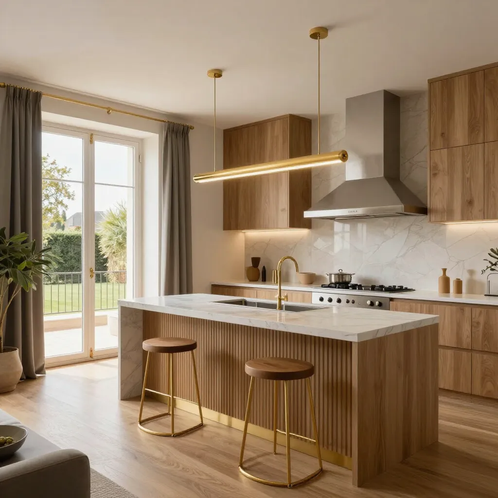 Pièce de vie après sa rénovation et son réaménagement par LA BADINE